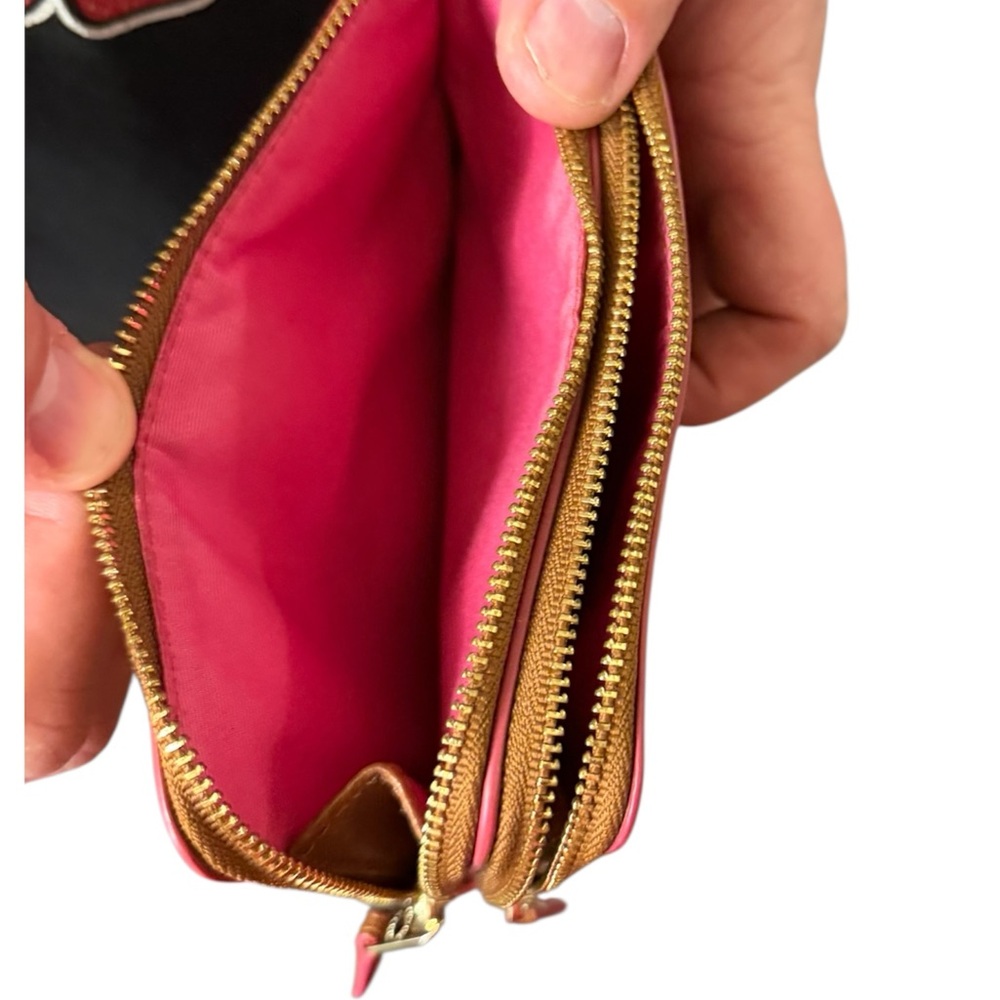 Coach Tan Pebbled Leather Satchel with Pink Trim - Picture 9 of 9